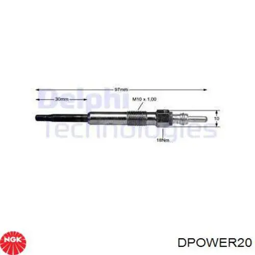 Свечи накала NGK DPOWER20 цена, от 9.01 USD