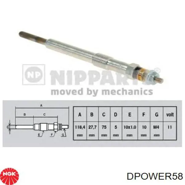 Свеча накала NGK DPOWER58