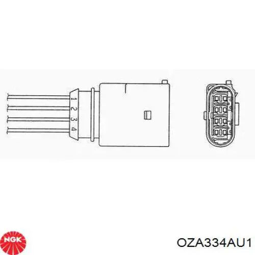 OZA334-AU1 NGK лямбда-зонд, датчик кислорода после катализатора