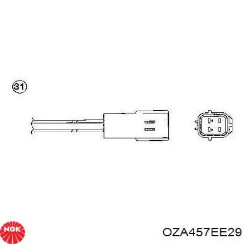 OZA457EE29 NGK лямбда-зонд, датчик кислорода до катализатора