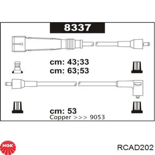 RCAD202 NGK высоковольтные провода
