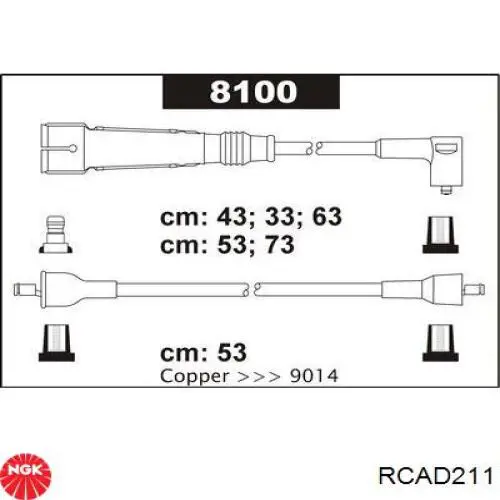 Провода зажигания NGK RCAD211 цена, от 26.51 USD