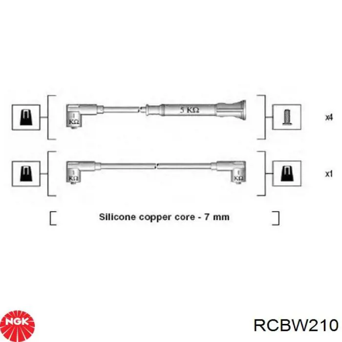 Высоковольтные провода RCBW210 NGK