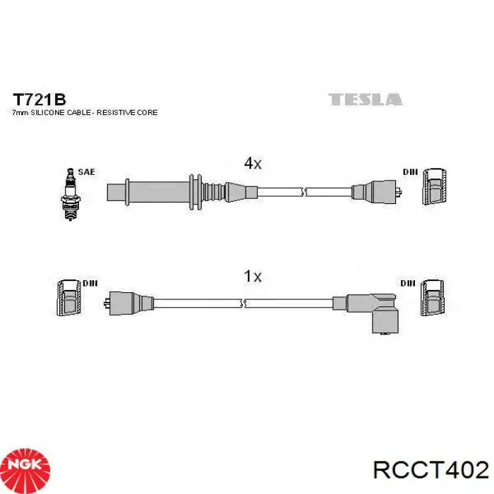 Высоковольтные провода RCCT402 NGK