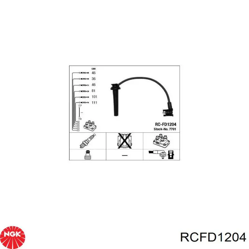 RCFD1204 NGK высоковольтные провода