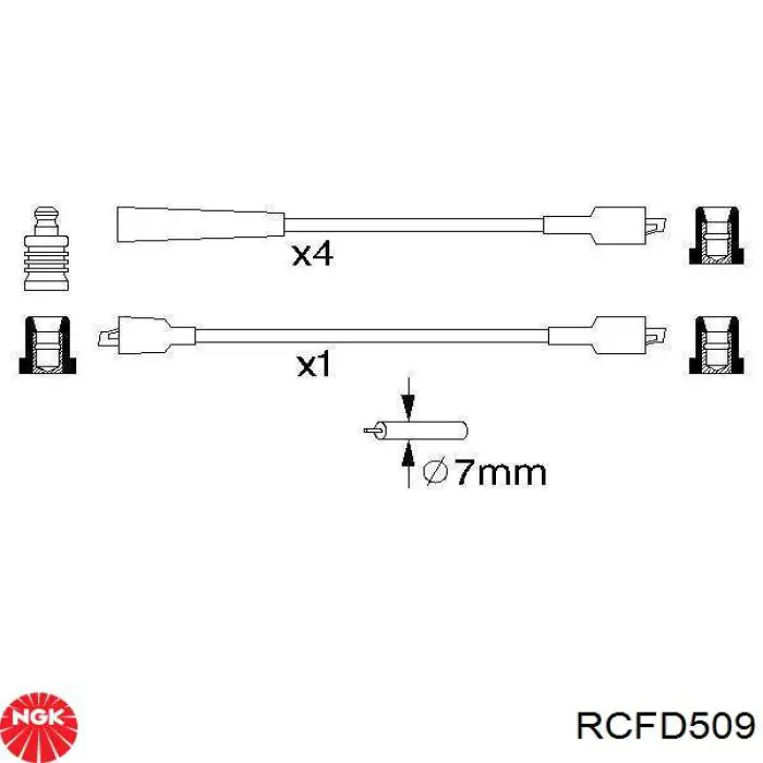 RCFD509 NGK высоковольтные провода