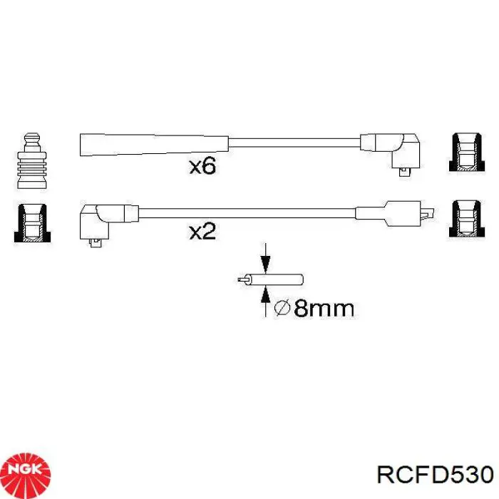 Купить RCFD530 NGK Провода высокого напряжения