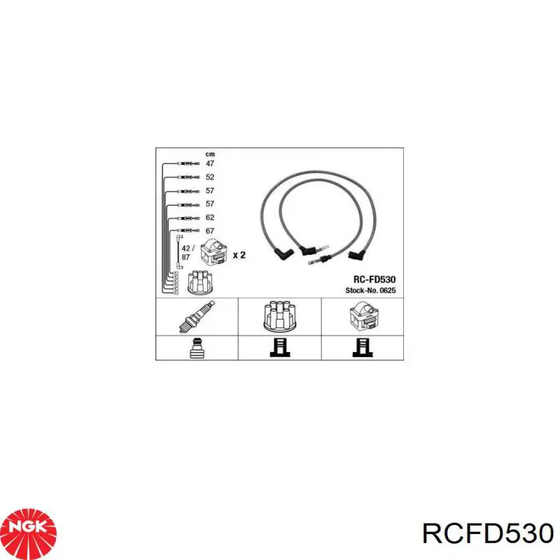 RC-FD530 NGK высоковольтные провода