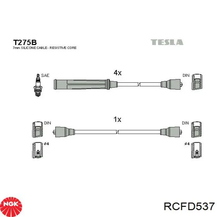 Высоковольтные провода RCFD537 NGK