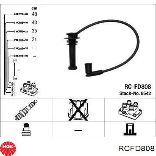 RCFD808 NGK высоковольтные провода