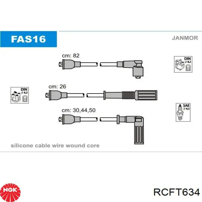 Высоковольтные провода RCFT634 NGK