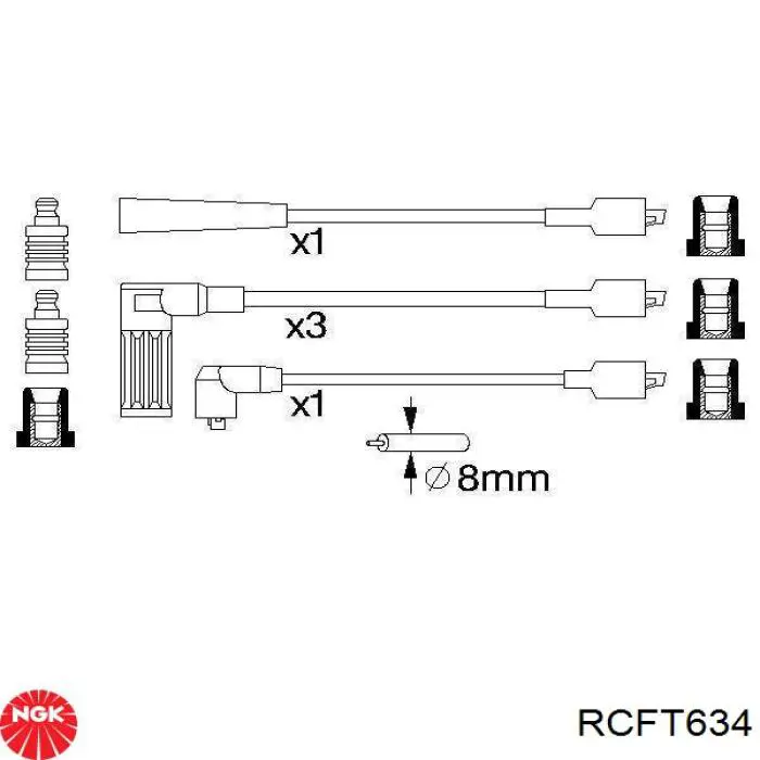RCFT634 NGK Провода высоковольтные