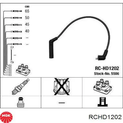 RCHD1202 NGK fios de alta voltagem, kit