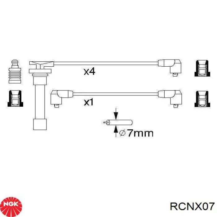 Купить RCNX07 NGK Провода высокого напряжения