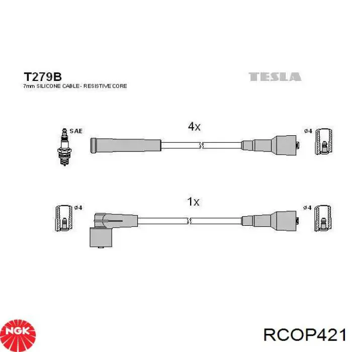 Высоковольтные провода RCOP421 NGK