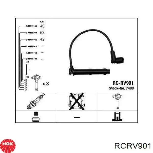 Высоковольтные провода RCRV901 NGK