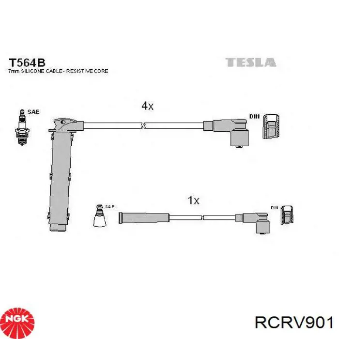 Провода зажигания NGK RCRV901 цена, от 53.60 USD