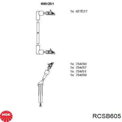Высоковольтные провода RCSB605 NGK