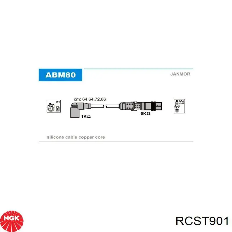 RCST901 NGK Провода высоковольтные