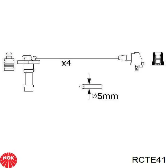 RCTE41 NGK Провода высоковольтные
