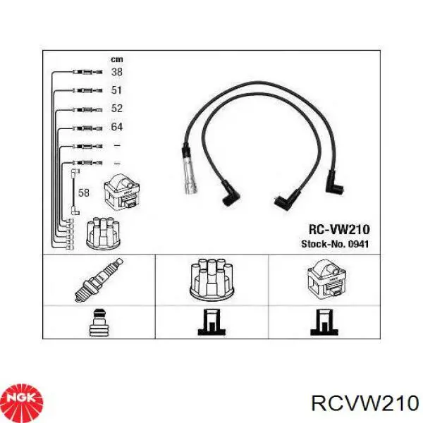 Провода зажигания NGK RCVW210 цена, от 41.51 USD