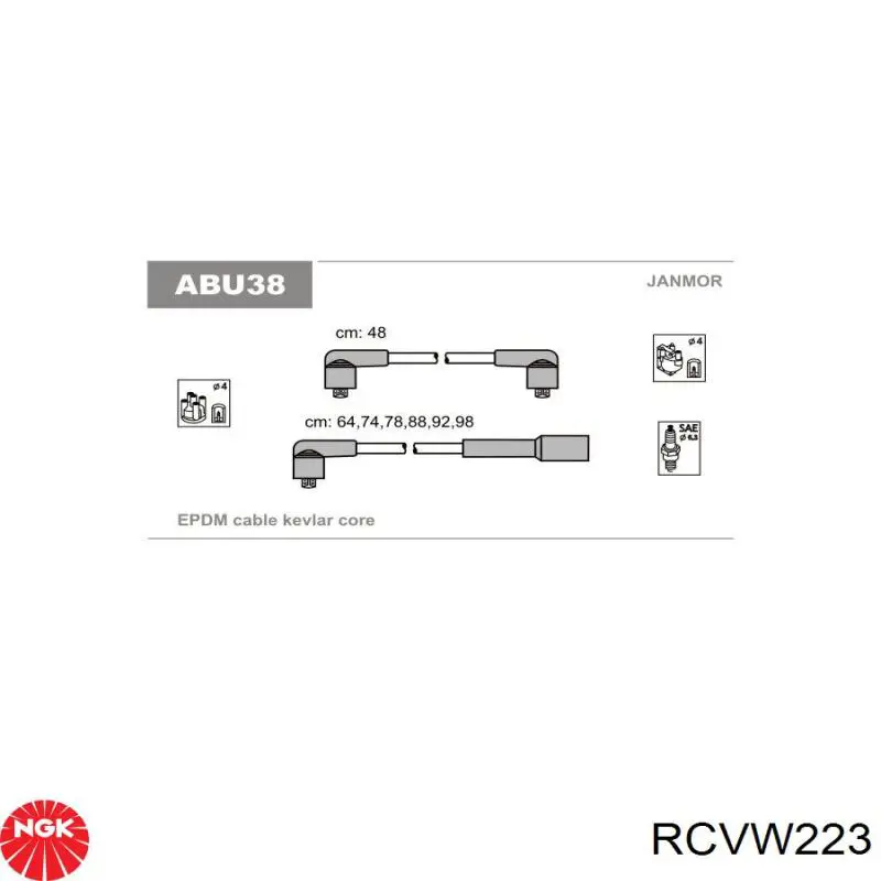 Провода зажигания NGK RCVW223 цена, от 111.96 USD
