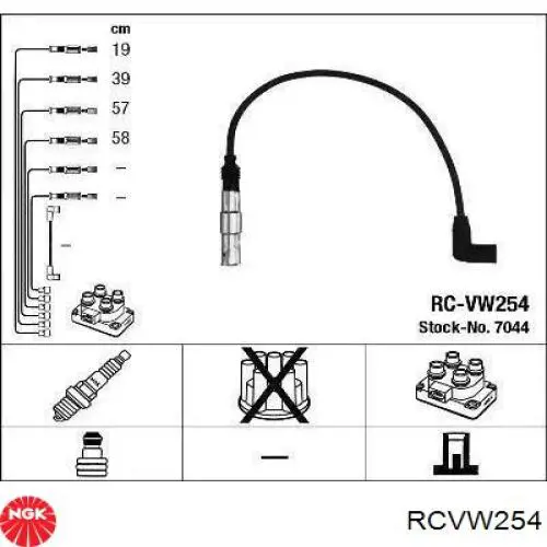 Juego de cables de encendido RCVW254 NGK