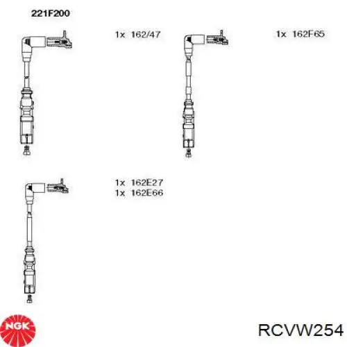Купить RCVW254 NGK Провода высокого напряжения