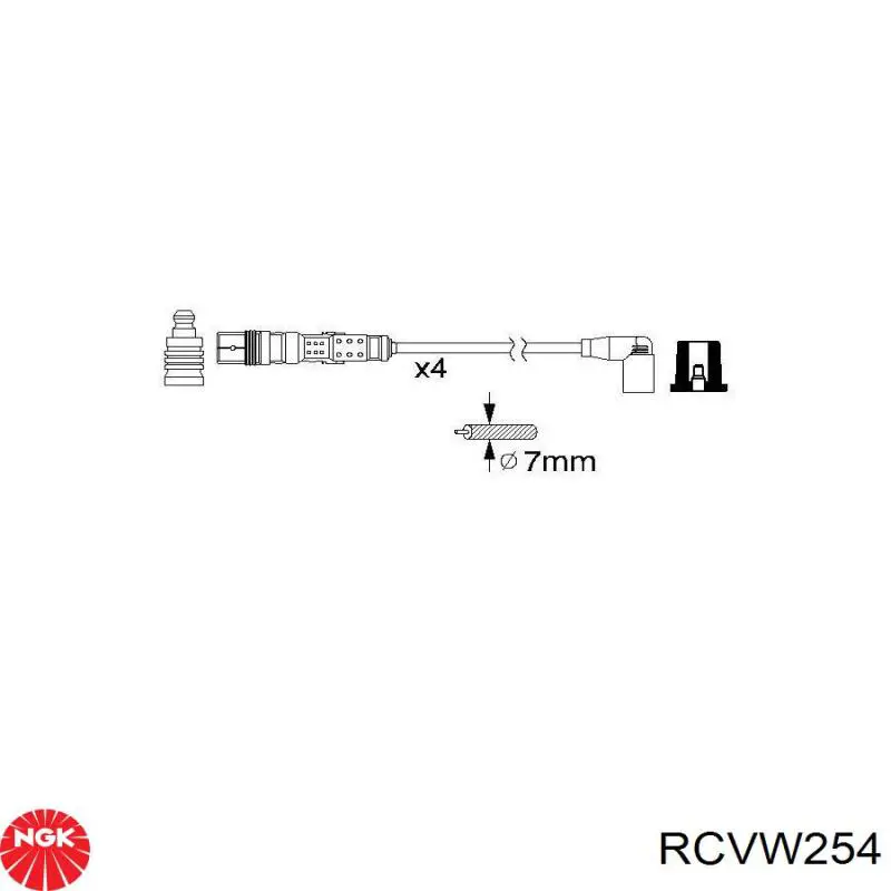 RCVW254 NGK Провода высоковольтные