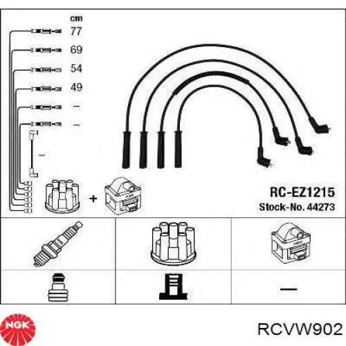 Купить RCVW902 NGK Провода высокого напряжения