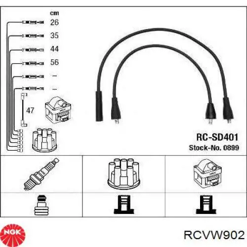 RCVW902 NGK Провода высоковольтные