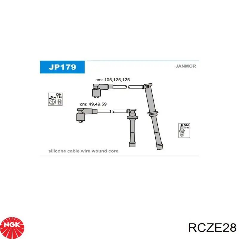 RCZE28 NGK высоковольтные провода