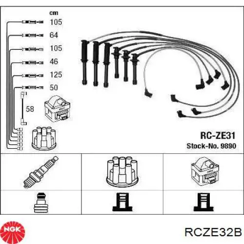 Провода зажигания NGK RCZE32B цена, от 81.73 USD