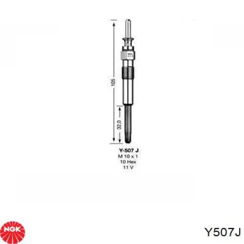 Свечи накала Y507J NGK