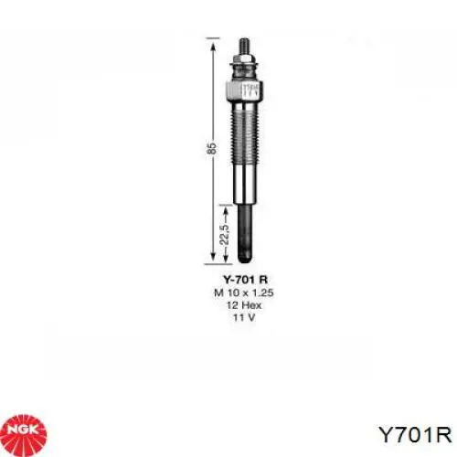 Свечи накала Y701R NGK