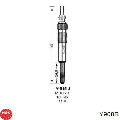 Свечи накала Y908R NGK