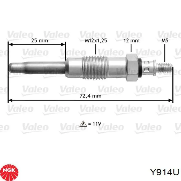 Свечи накала Y914U NGK