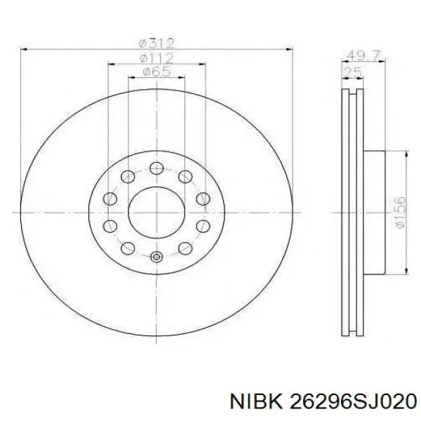 Передние тормозные колодки 26296SJ020 Nibk