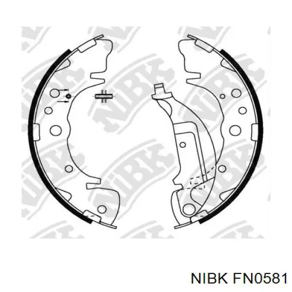 FN0581 Nibk колодки ручника (стояночного тормоза)