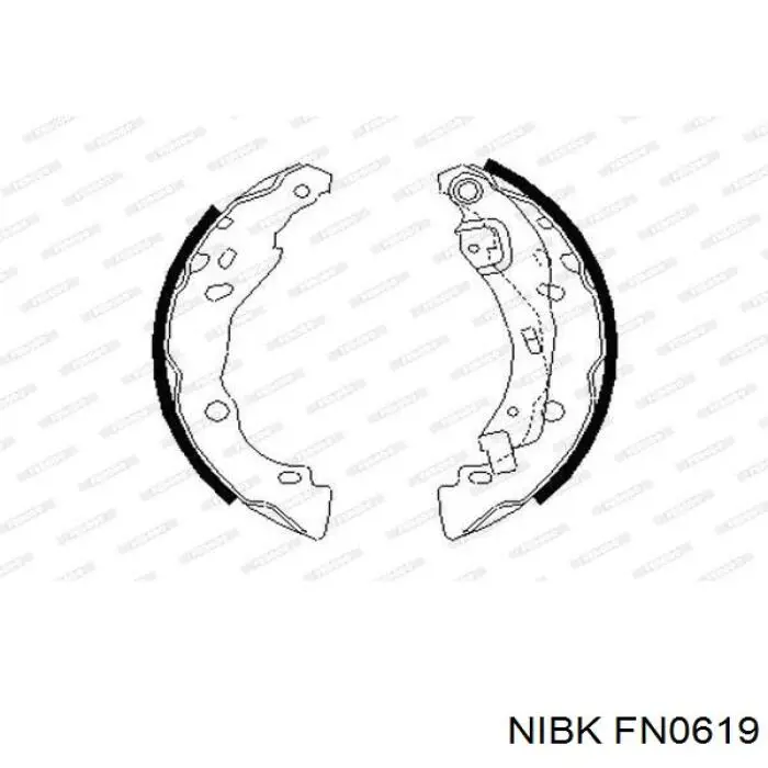 Купить FN0619 Nibk Задние барабанные тормозные колодки