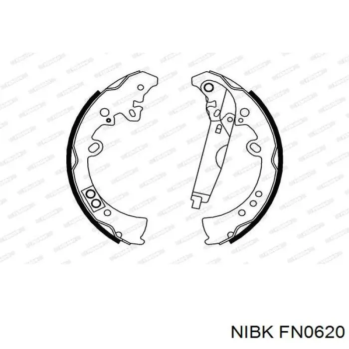 FN0620 Nibk Барабанные тормозные колодки
