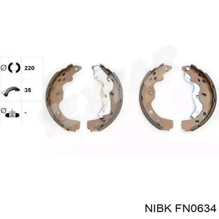FN0634 Nibk Барабанные тормозные колодки