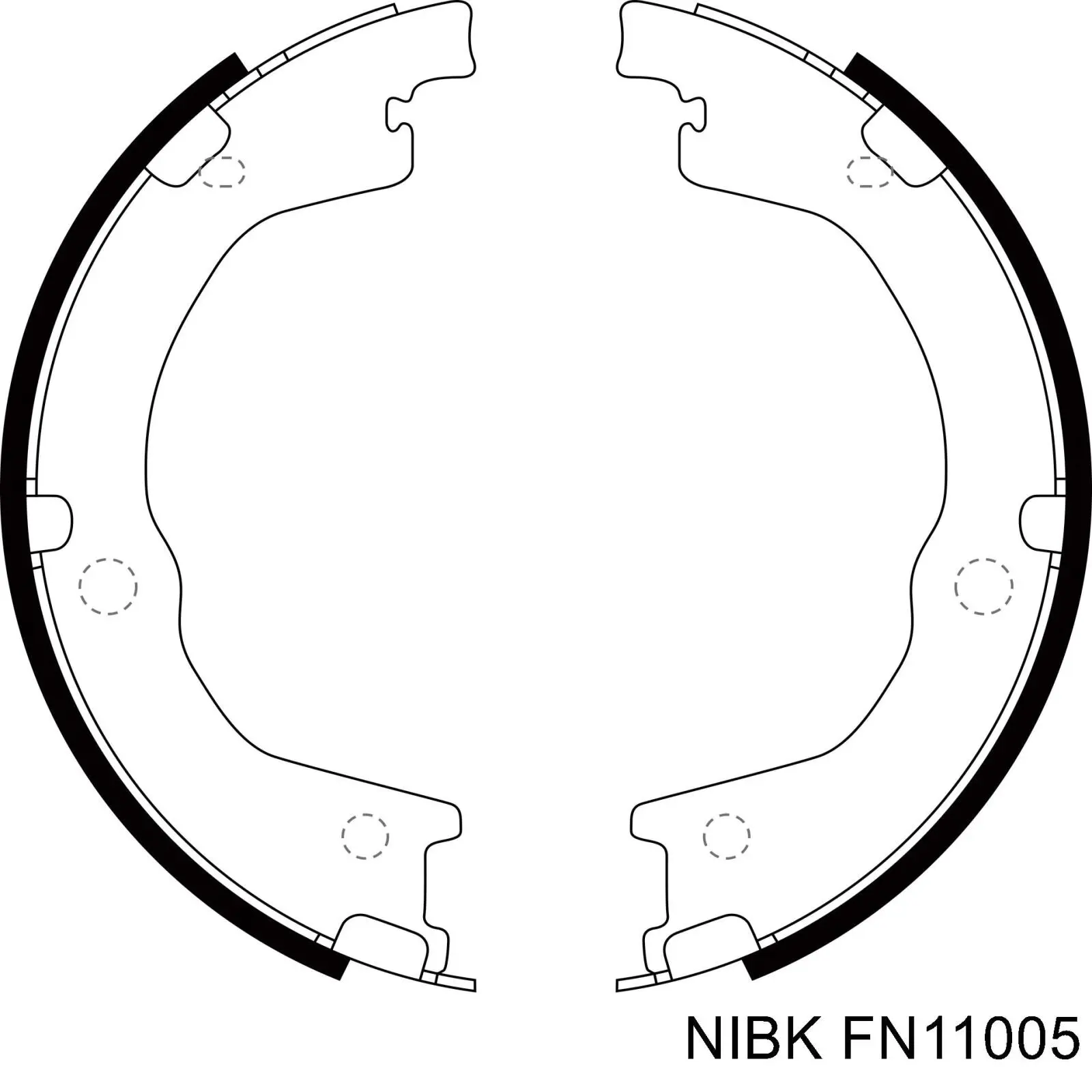 FN11005 Nibk колодки ручника (стояночного тормоза)