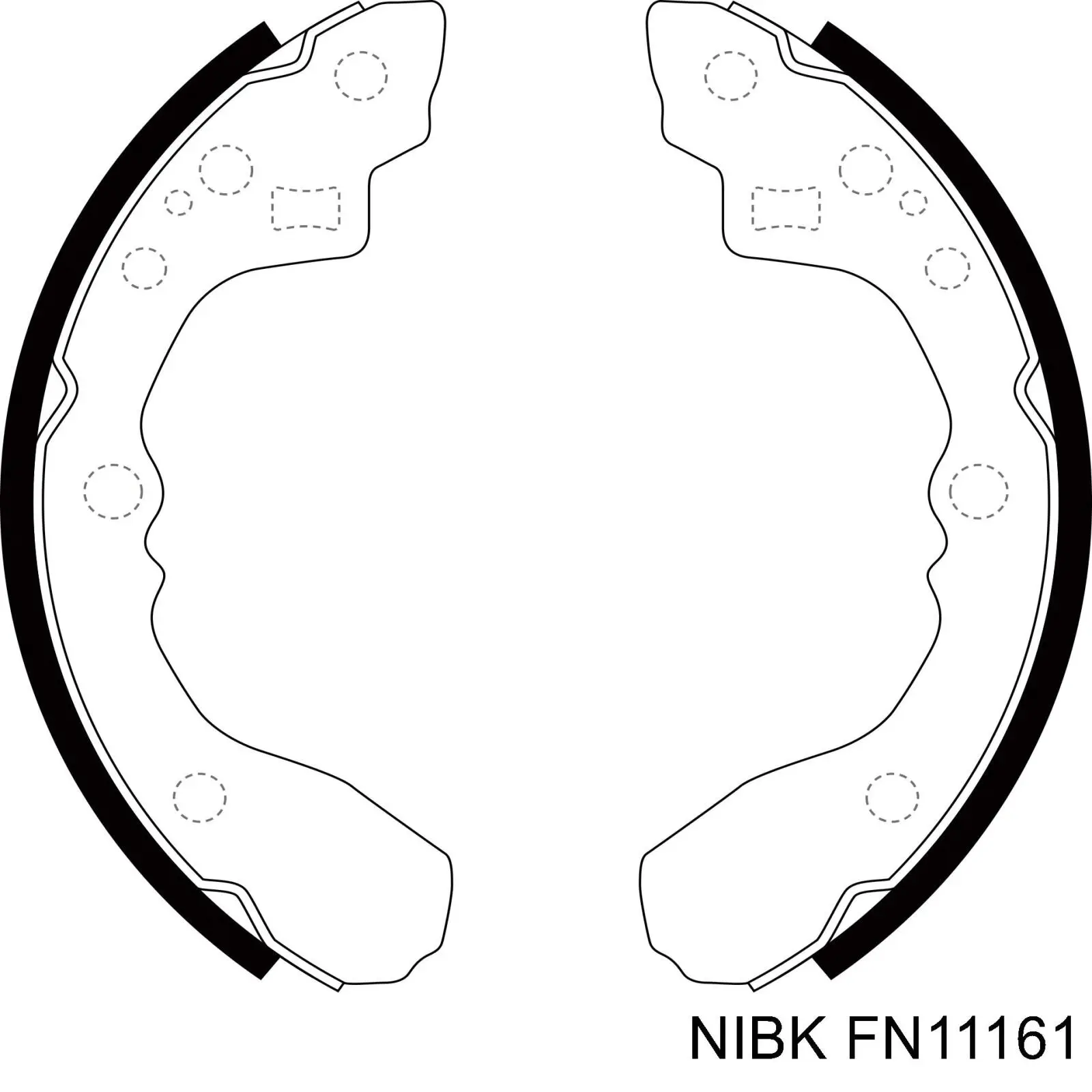 Задние барабанные колодки FN11161 Nibk