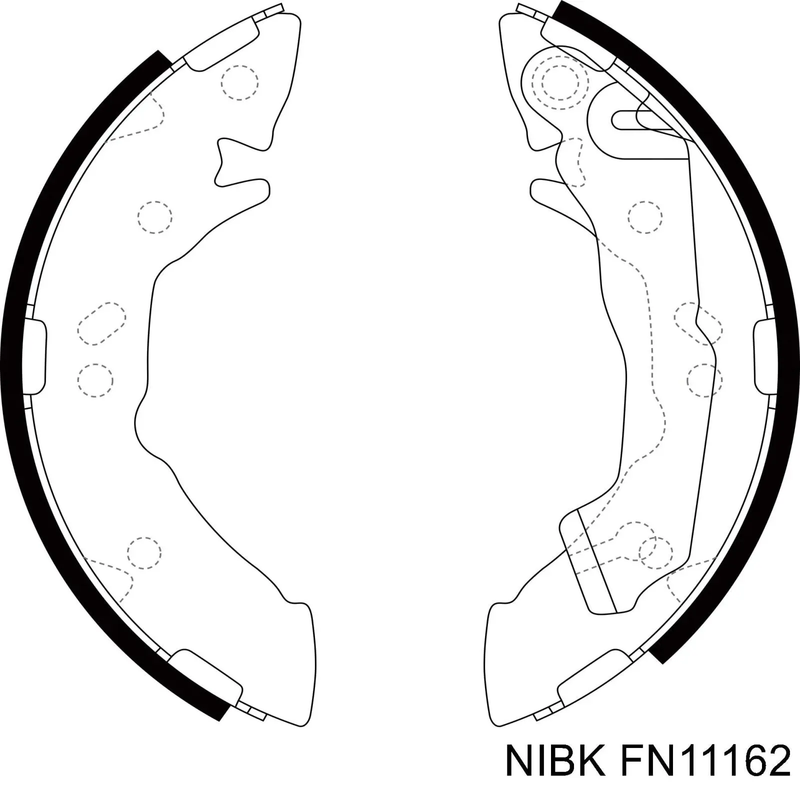 Задние барабанные колодки FN11162 Nibk