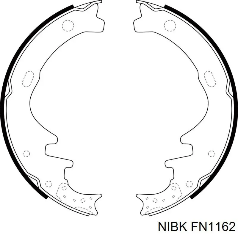 FN1162 Nibk sapatas do freio traseiras de tambor