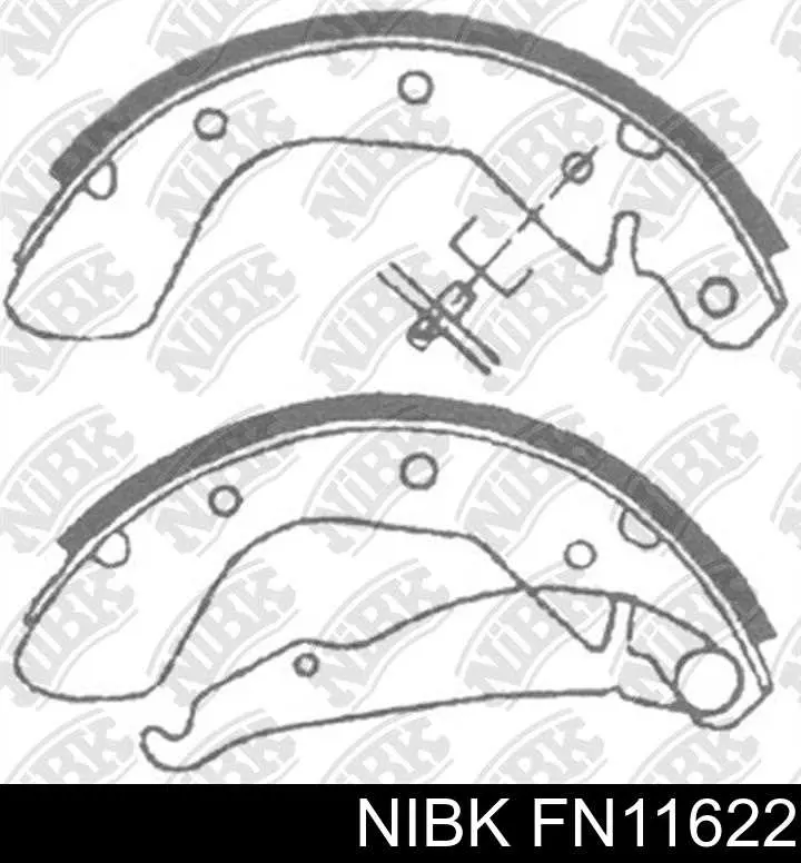 FN11622 Nibk колодки тормозные задние барабанные