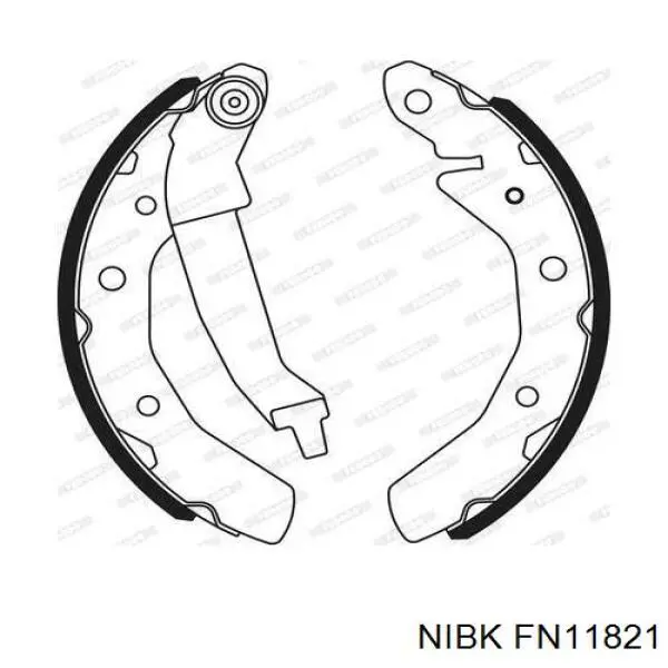 FN11821 Nibk Барабанные тормозные колодки