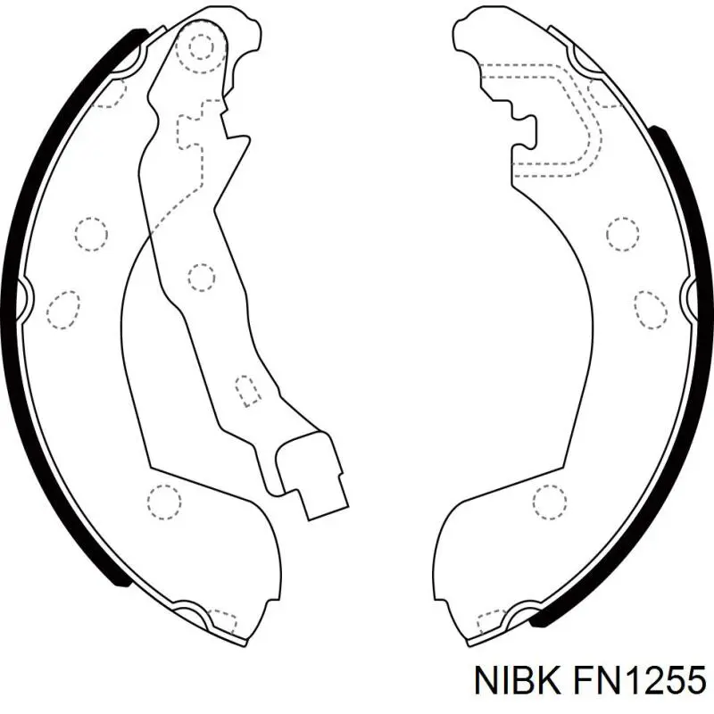 Купить FN1255 Nibk Задние барабанные тормозные колодки