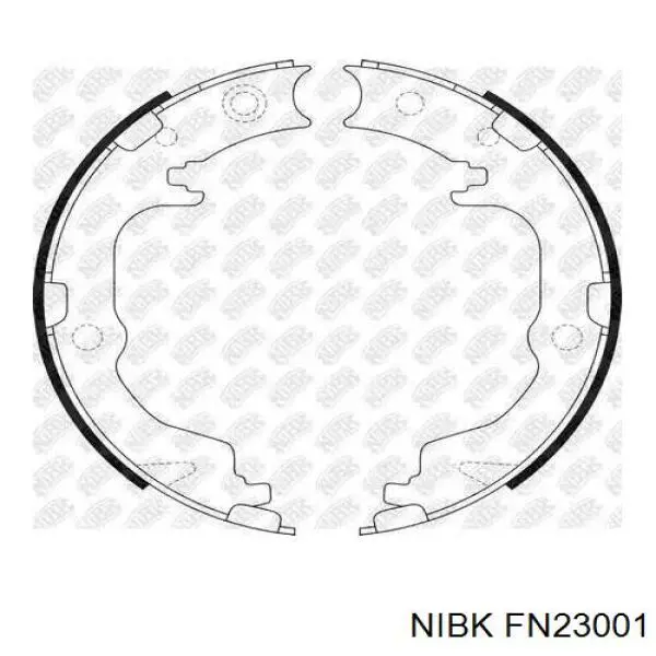 FN23001 Nibk колодки ручника (стояночного тормоза)